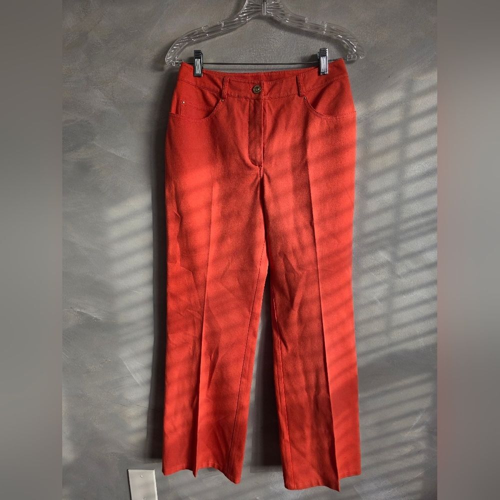 St. John Sport By Marie Gray Apricot Orange Trouser Pants Sz 6